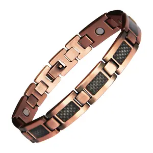 Fashion 99.5% Copper Biohealth Magnetic Mens Bracelets Relieve Pain Copper Healing Bracelet