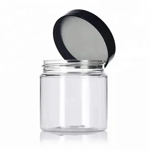 Kosmetische gläser Lebensmittel Lagerung Container 8 unzen 250ml 300ml 500ml klar PET kunststoff gläser mit schraube top deckel