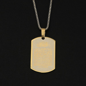 NUOVO Allah Musulmano Arabo Stampato Del Pendente Collana In Acciaio Inox Con La Corda Catena Delle Donne Degli Uomini di Monili di Modo Islamico Corano Arabo - Product Image 4