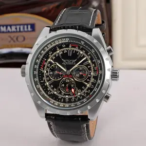 Jaragar-relojes automáticos para hombre, marca de lujo, orologio uomo, Estilo <span class=keywords><strong>vintage</strong></span>, descuento, de cuero genuino, OEM - Product Image 1