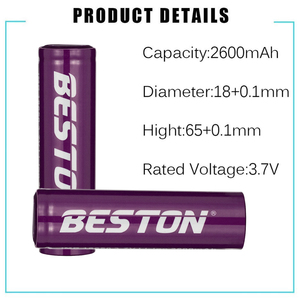 <span class=keywords><strong>Beston</strong></span> ชิ้น/แพ็คแบน4ด้าน3.7V 2600mAh 30A อัตราการคายประจุสูง ICR18650แบตเตอรี่ลิเธียมแบบชาร์จไฟได้สำหรับไฟ LED - Product Image 5
