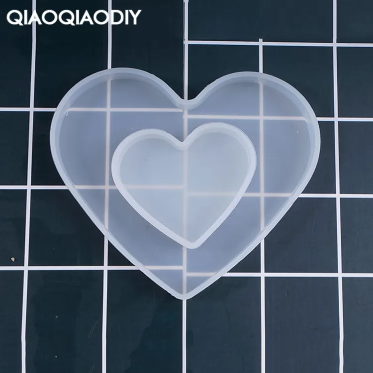 Professional Customization Couple Heart Shape Silicone Mold for Resin Pendant Crafts