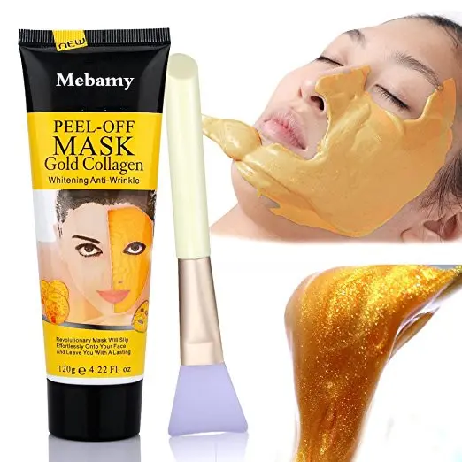 Mascarilla facial para el cuidado de la piel, máscara de colágeno dorado de 24K con etiqueta privada