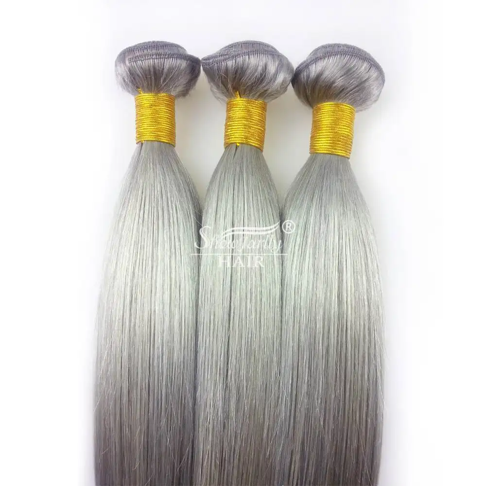 Angels fashion darling hair platinum silver grey cheveux naturels weave for braiding gray virgin brazilian human hair extensions