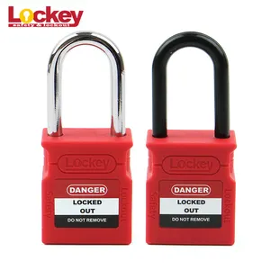 Lockey新しいデザインOEMロック38mm76mmスチールナイロンシャックル安全南京錠ロックアウト