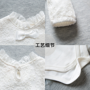Robe de baptême <span class=keywords><strong>pour</strong></span> bébé, robe de baptême <span class=keywords><strong>pour</strong></span> bébé fille, robe de baptême en dentelle blanche <span class=keywords><strong>pour</strong></span> nouveau-né, barboteuses blanches - Product Image 4