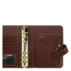 OEM/ODM New Design Sloping <strong>Quilted</strong> A5 Leather Ring <strong>Binder</strong> 6 Ring Planner Budget <strong>Binder</strong> with Button - Product Image 4