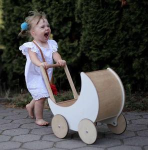 Carrito <span class=keywords><strong>de</strong></span> Juguete <span class=keywords><strong>de</strong></span> Madera Blanco Ecológico en Oferta, Juguete para Bebés que Aprenden a Caminar - Product Image 4