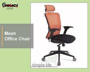 Chaise de bureau à haut dossier en maille noire avec appui-tête, siège de haute qualité - Product Image 6