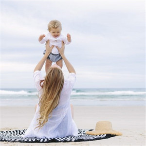 Cabana rayure ronde pour enfants en bambou serviettes de plage à <span class=keywords><strong>capuche</strong></span> - Product Image 1