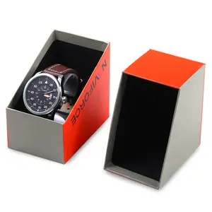 卸売カスタムロゴ時計ディスプレイ紙包装ボックス黒段ボール時計ボックス