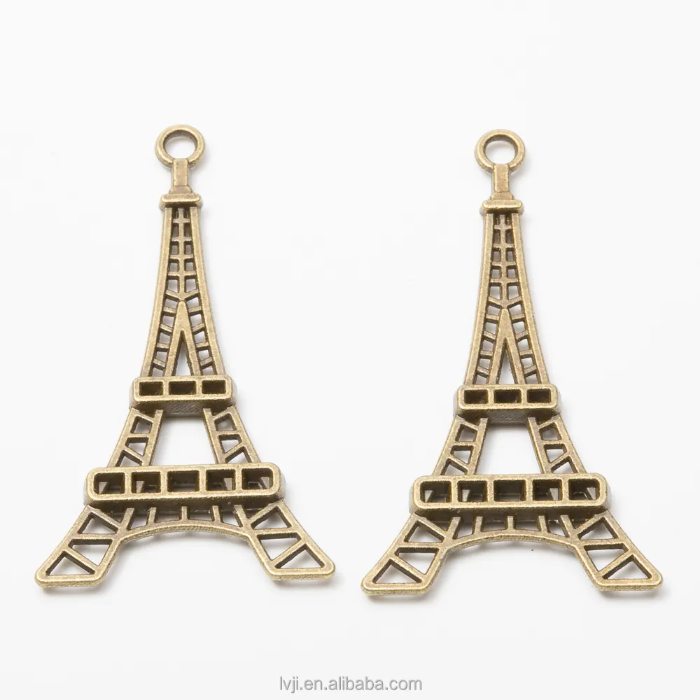44*24mm Antique bronze Eiffel Tower Pendant Charms For Jewelry Making