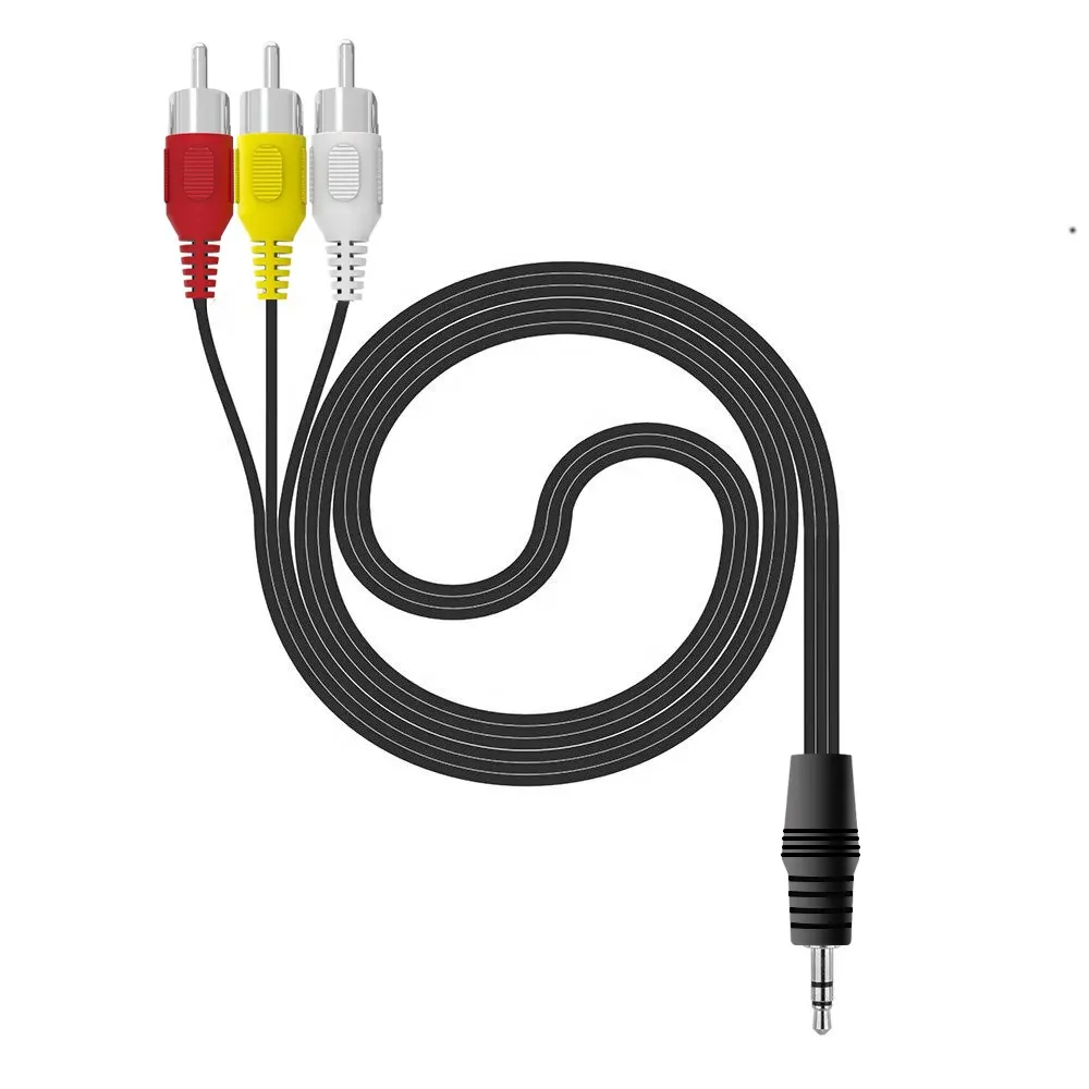 Özel 3.5mm ses Stereo jak erkek 3 RCA kadın AV kamera adaptörü bağlayıcı uzatma kablosu için HiFi Video akıllı TV kutusu