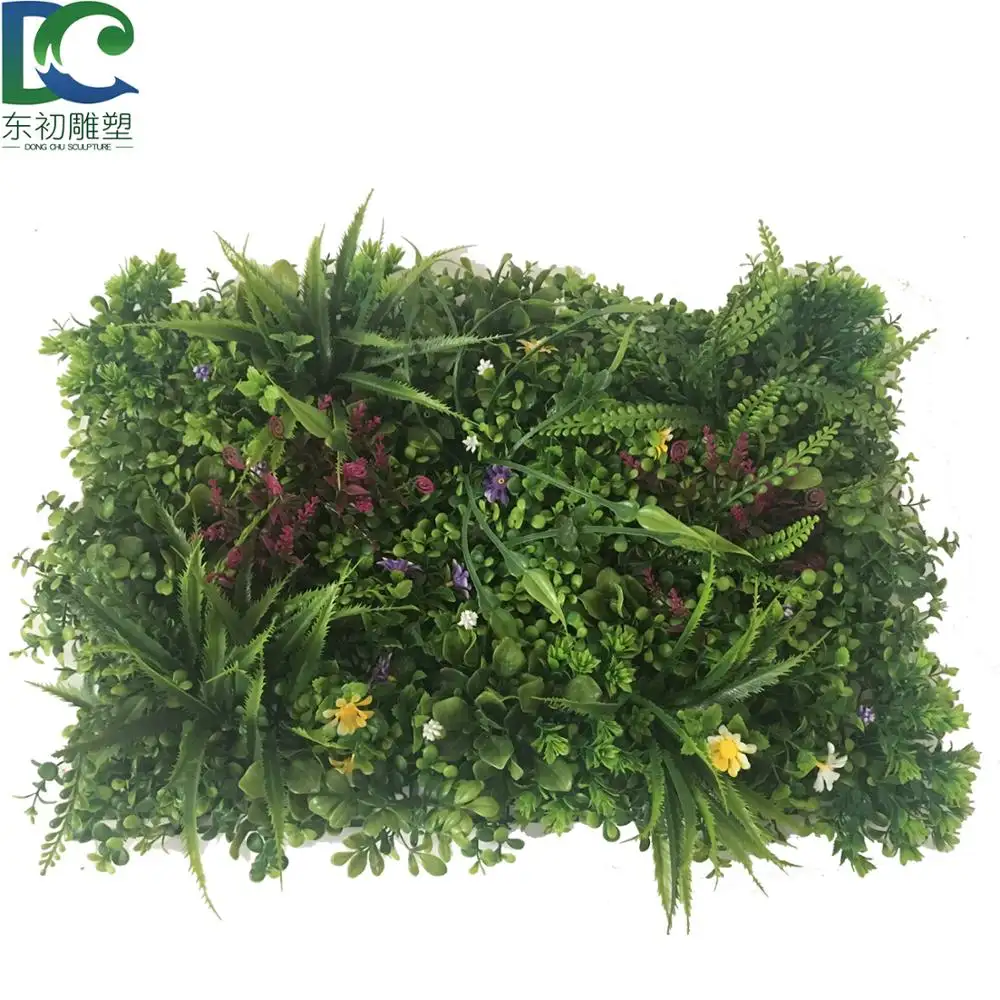 정원 훈장을 위한 옥외 플라스틱 녹색 인공적인 식물 인공적인 잔디 벽 디자인