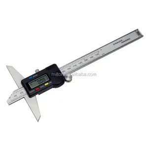 באיכות גבוהה 0-150mm 6 "מטרי דיגיטלי עומק Vernier Caliper מיקרומטר נירוסטה חשמלי מד עומק דיגיטלי