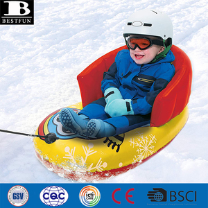 Traîneau à neige <span class=keywords><strong>gonflable</strong></span> en vinyle robuste en plastique durable pour bébé, ski avec dossier - Product Image 2