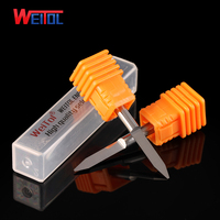 30 degrés 4mm fraise carbure monobloc fond plat gravure Bits V carbure sculpture Cutter