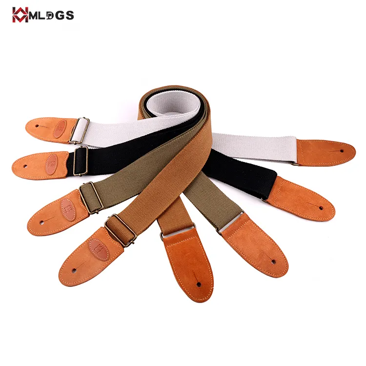 Guitar Strap 100% Bông Mềm & Chính Hãng Da Kết Thúc Guitar Dây Đeo Vai