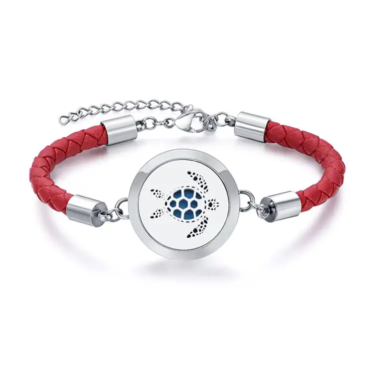 Marlary-brazalete difusor de aceites esenciales ajustable, pulsera de cuero, difusor de Aroma