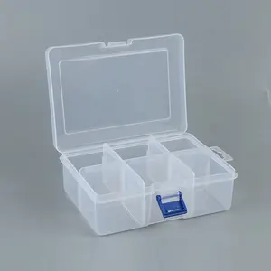 6ช่องกล่องใส่ที่ถอดออกได้,ปุ่มสีฟ้า,ฮาร์ดแวร์,เครื่องประดับ,กล่องเก็บเครื่องมือพลาสติก