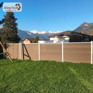 Ahşap PVC açık bahçe çit panelleri ile güneş ışıklı çit