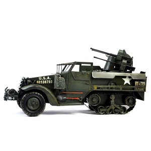 TM134 Auto d'Epoca Americane Retrò, Accessori per Decorazione Casa Vintage, Veicoli <span class=keywords><strong>Militari</strong></span> con Armi Decorative - Product Image 3