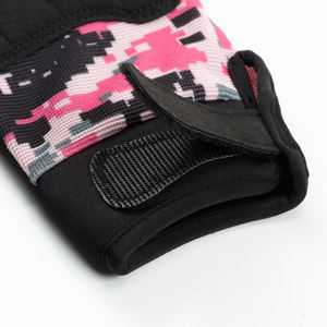 <span class=keywords><strong>Guanti</strong></span> da ginnastica donna senza dita per allenamento con <span class=keywords><strong>Bodybuilding</strong></span> rosa mimetico di Design personalizzato - Product Image 4