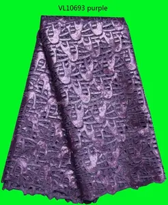 非洲优质双层透明硬纱蕾丝配亮片2014手工制作的透明硬纱蕾丝