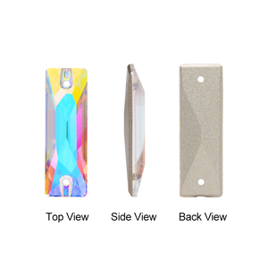 Xichuan Comsic Baguetee en forma de joyería biselada que hace 3D coser en piedra cristalina para ropa <span class=keywords><strong>vestido</strong></span> de novia - Product Image 5