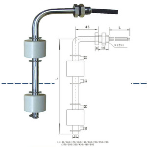 Interrupteur à flotteur à tige et bille scellée Magnetrol PP avec inspection complète à 100 %, 100 V 10 W, pour le contrôle du niveau d'eau chaude/froide dans les réservoirs - Product Image 2