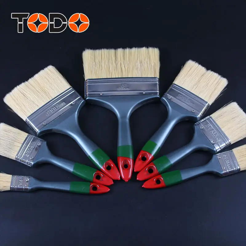 TODO brush 4 inch plastic handle natural bristle wall brush paint