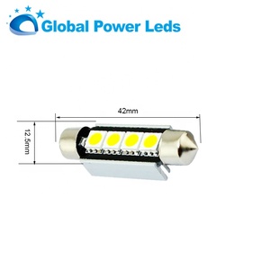 Ampoule <span class=keywords><strong>LED</strong></span> Festoon Canbus pour voiture, éclairage intérieur OBD sans erreur, 41mm 42mm 5050 4SMD - Product Image 2