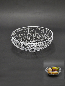 Modern Style Wire White Large Fruit Bowl - Product Image 3