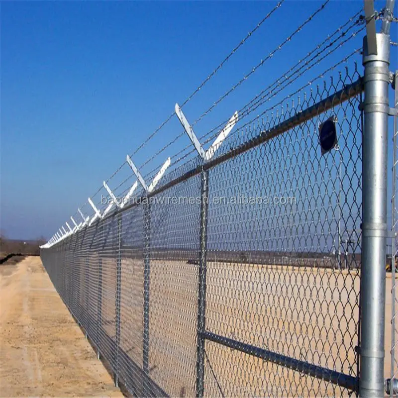 Vendita calda 6 metri di altezza a buon mercato usato di collegamento della catena di recinzione e cancello