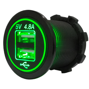 12v -24v Dual <strong>USB</strong> <strong>Car</strong> Charger <strong>Socket</strong> with Led Light Panel Mount - Product Image 2