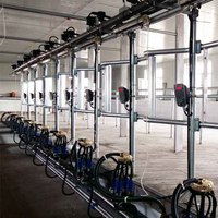 Salle de traite des vaches de type chevrons