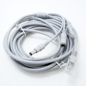 สายเคเบิลสองในหนึ่งเดียว สายต่อขยายกล้องวงจรปิด สายอีเธอร์เน็ต RJ45 + สายไฟ DC 12V สำหรับกล้องวงจรปิด <span class=keywords><strong>NVR</strong></span> - Product Image 3