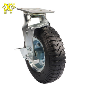 Hoch leistungs verzinkte pneumatische Schwenk platte Rad rolle mit 8-Zoll-Gummi-Luftreifen Hotel gepäckwagen Hardware - Product Image 5