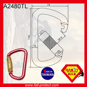 Mousqueton d'escalade en aluminium A2480TL - Conception à verrouillage par torsion pour l'escalade, la rigging et l'accès par corde - Product Image 3