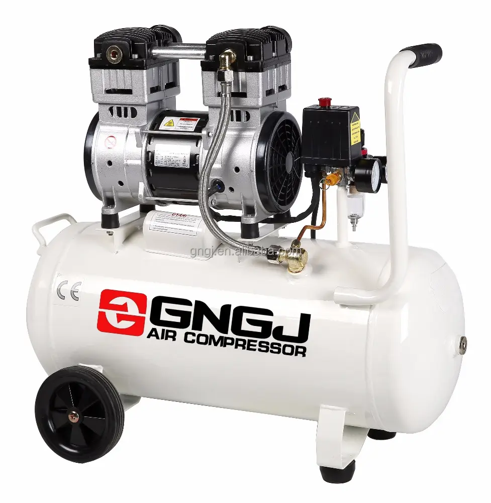 8Bar/115PSI 1.1KW/1.5 HP 50 litre dental painting double cylinder oil free air compressors