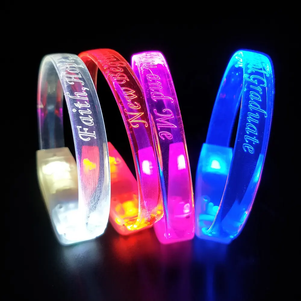 Hot Sale Products LED Bracelet Customized Logo LED Tube Bracelet LED Flashing Bracelet Wristbands