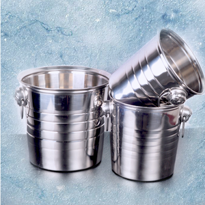 Cocina Bar Premium plata del acero inoxidable cubo de hielo, <span class=keywords><strong>3</strong></span>,5 L gran cubo de vino cerveza con Scoop - Product Image 5