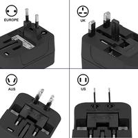 Adaptateur de voyage universel US UK AUS EU avec prise secteur AC et 2 ports USB, rallonge multiprise, chargeur