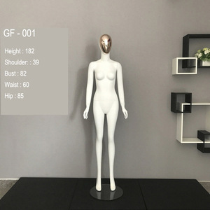 หุ่นโชว์เสื้อผ้าผู้หญิง XINJI ดีไซน์ใหม่ สีขาวด้าน แบบเต็มตัว หน้าทอง สำหรับโชว์เสื้อผ้าแฟชั่น - Product Image 4