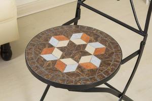 Piano <span class=keywords><strong>Tavolo</strong></span> Rotondo in Mosaico di <span class=keywords><strong>Marmo</strong></span> di Alta Qualità per Esterni - Product Image 4