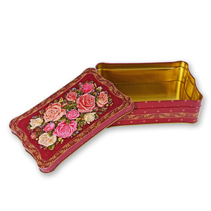 Tùy chỉnh in hình chữ nhật đồ trang sức cổ điển tin trường hợp với dập nổi thiết kế logo trên nắp trang trí quà Tặng lưu trữ kim loại hộp thiếc - Product Image 5