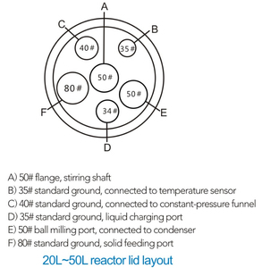Reattore di vetro a doppio strato 20L del sistema di reazione del carro armato agitato chimico - Product Image 2