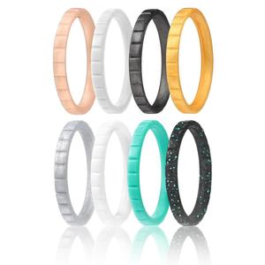 Bagues de mariage en <span class=keywords><strong>silicone</strong></span> pour femmes, anneaux fins et empilables - Product Image 4