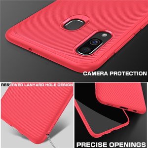 Saiboro TPU Téléphone Portable Étui Brossé Rouge Couverture Arrière Pour <span class=keywords><strong>Samsung</strong></span> Galaxy <span class=keywords><strong>A40</strong></span> <span class=keywords><strong>Housse</strong></span> - Product Image 3