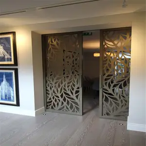 Özel metal delikli paneller sürgülü kapı dekoratif ekran bölme